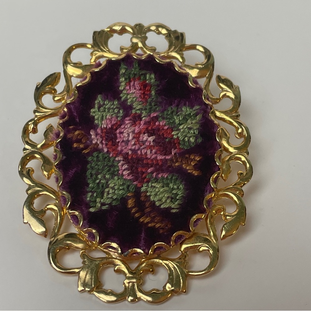 Velvet Embroidered Brooch